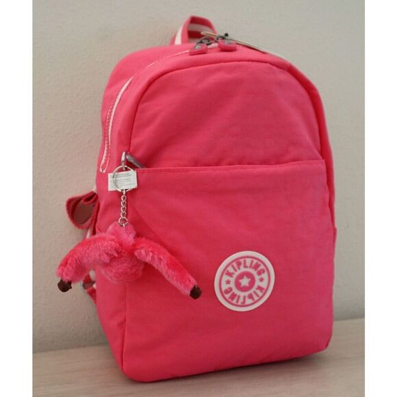 Kipling KIB8F0-6NK Women's Small Flashy Pink Ferris Backpack - Picture 1 of 12